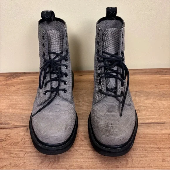Dr. Martens Black and Gray Combat Boots - Picture 2 of 11